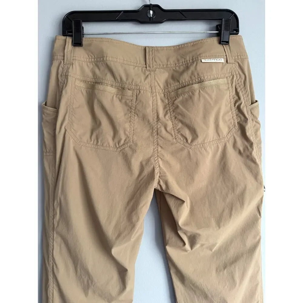 ExOfficio Women's Khaki Cargo Hiking Pants Size 6 Lightweight Travel Zip Pocket - Picture 4 of 8